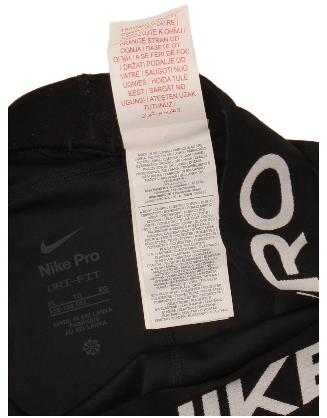Γραφικό κολάν NIKE Girls Dri Fit 13-14 ετών XL μαύρο πολυεστέρα