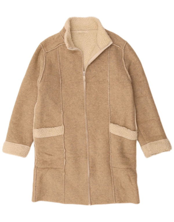 Marks & Spencer Γυναικείο παλτό Sherpa Oversized UK 10 Small Beige Flecked