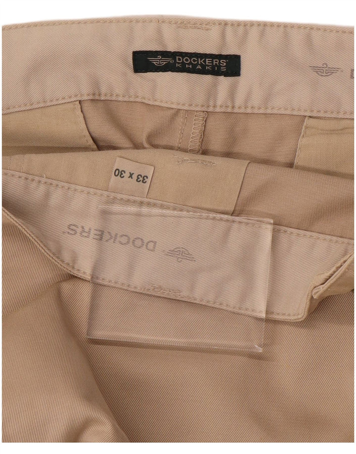 DOCKERS Ανδρικό Χακί ίσιο παντελόνι Chino W33 L30 Μπεζ