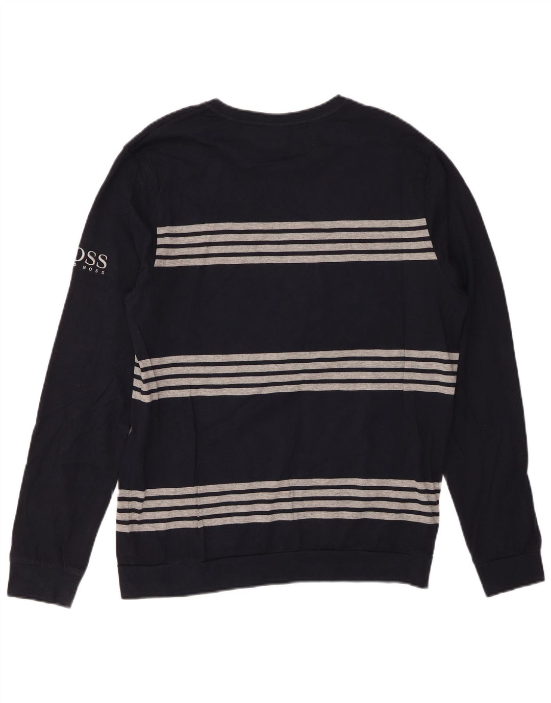 Ανδρικό μακρυμάνικο HUGO BOSS Βαμβακερό μεσαίο μπλε ναυτικό ριγέ