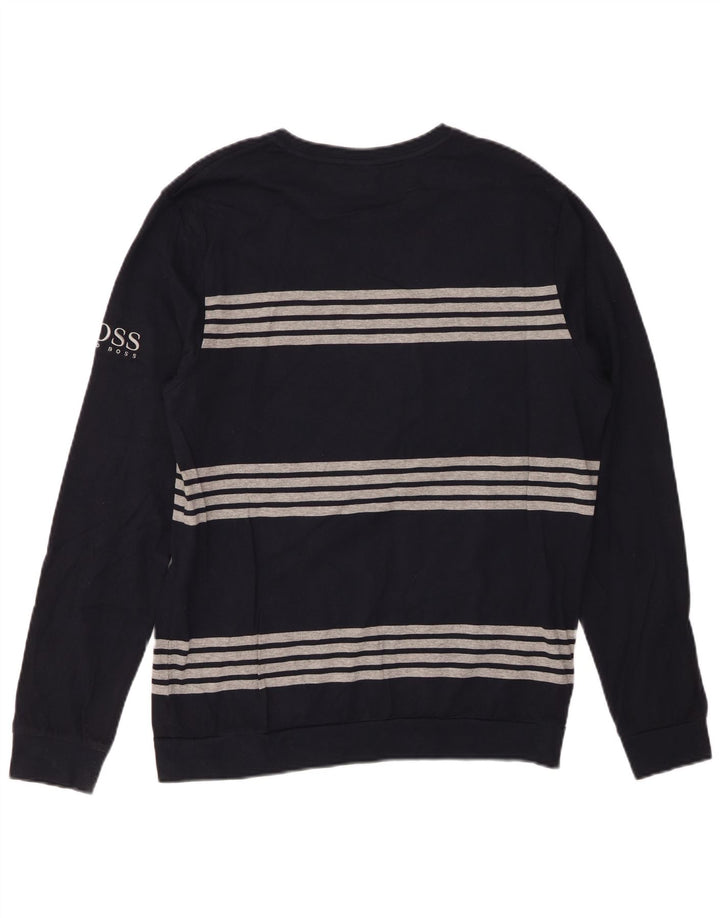 Ανδρικό μακρυμάνικο HUGO BOSS Βαμβακερό μεσαίο μπλε ναυτικό ριγέ