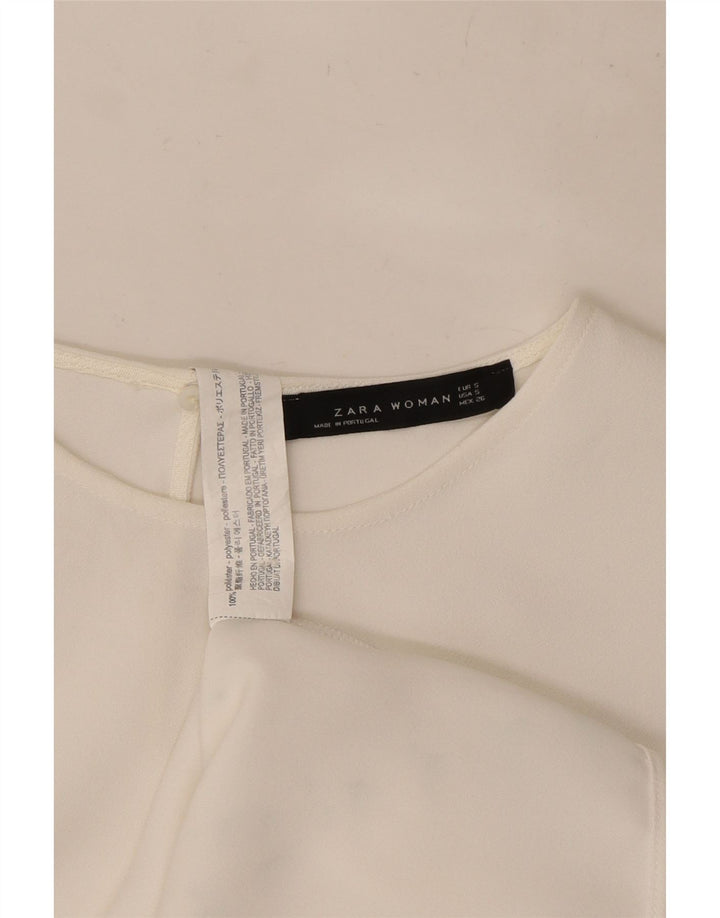 Zara Γυναικεία Μπλούζα Μπλούζας Μπλούζας Oversized UK 10 Small White Polyester