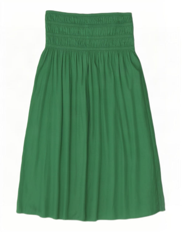 Marks & Spencer Γυναικεία Maxi Φούστα UK 10 Small W34 Green Polyester