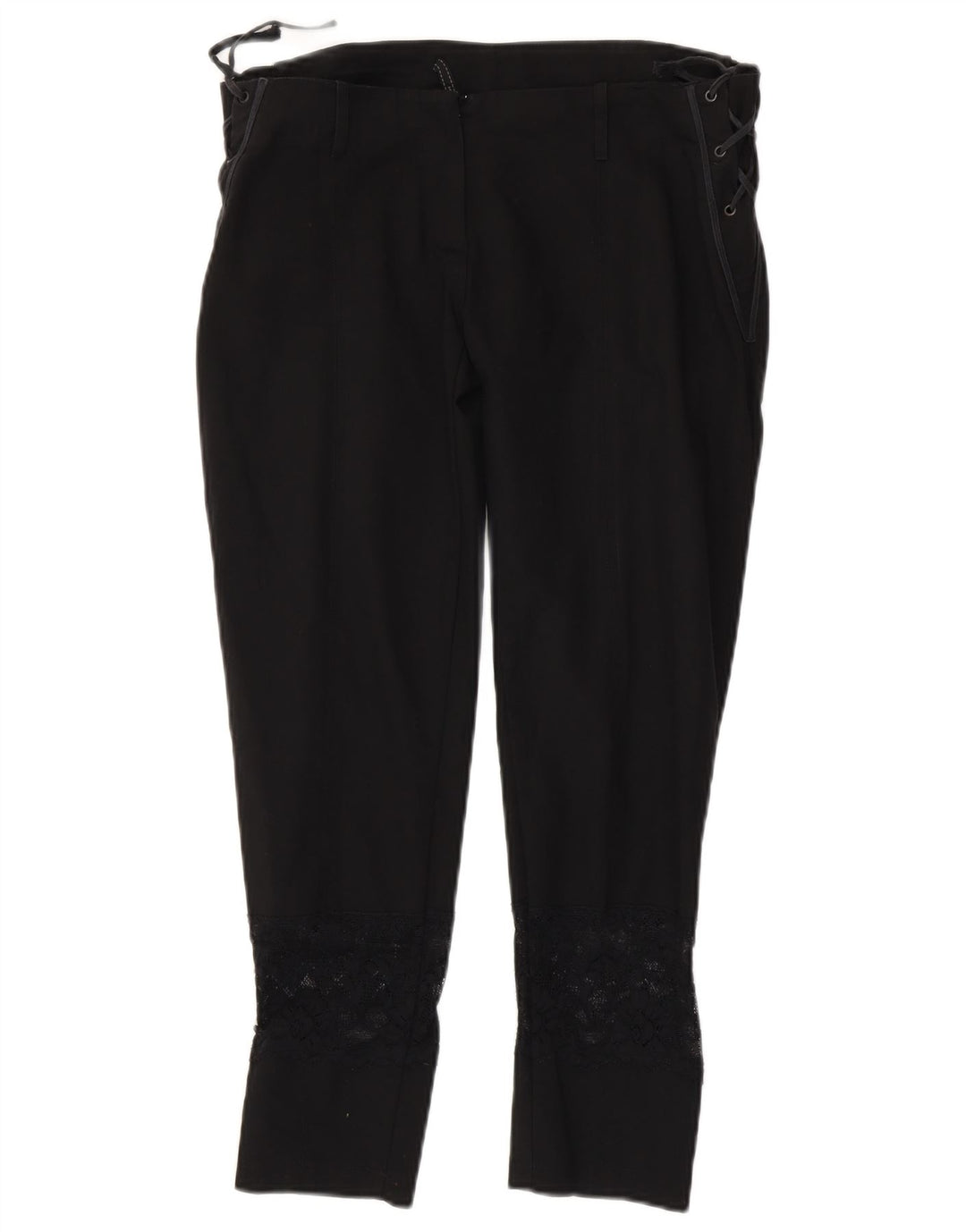 Vintage Γυναικείο Slim Cropped Παντελόνι W34 L25 Μαύρο