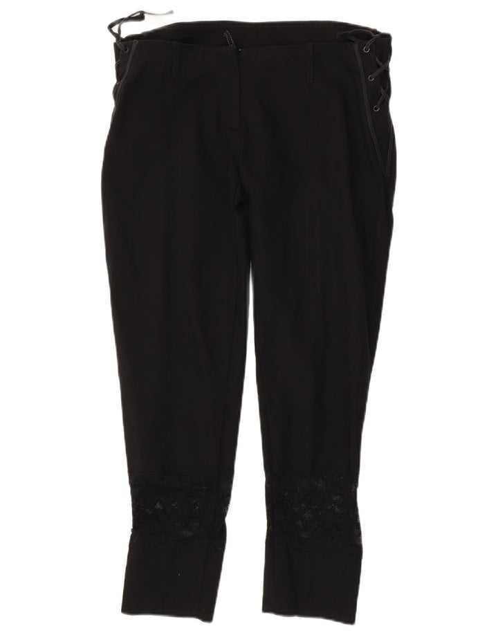 Vintage Γυναικείο Slim Cropped Παντελόνι W34 L25 Μαύρο