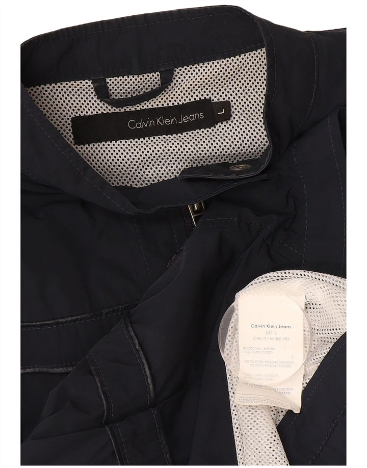 Calvin Klein Jeans Γυναικείο Crop Bomber Jacket UK 14 Large Navy Blue