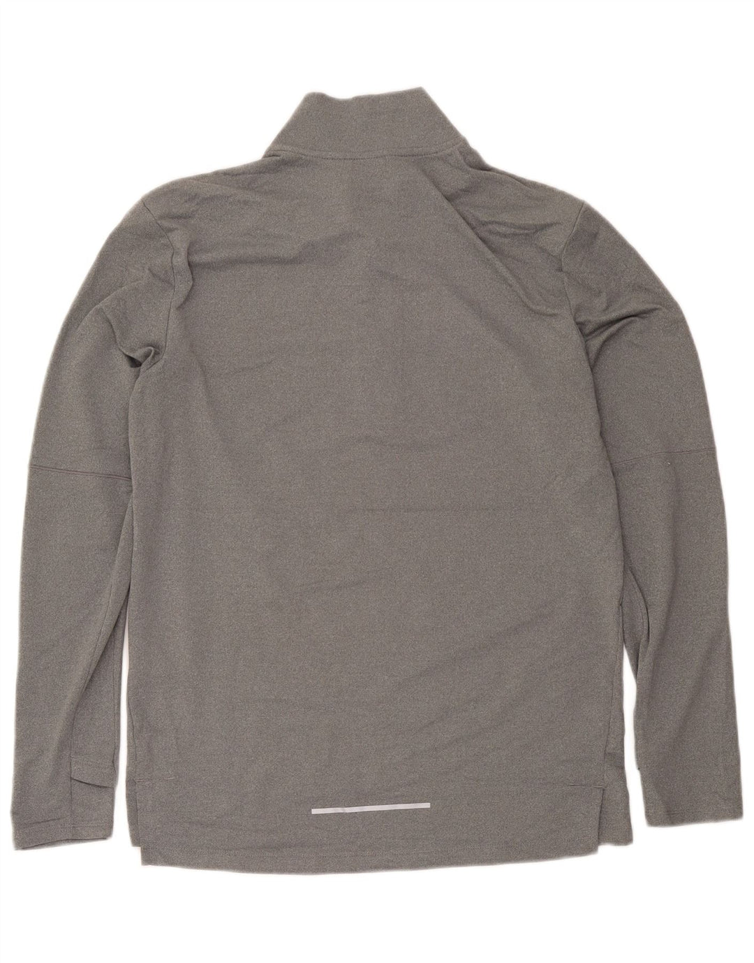 Μπλουζάκι με φερμουάρ Nike Mens Dri Fit με μακρυμάνικο μεσαίο γκρι πολυεστέρα