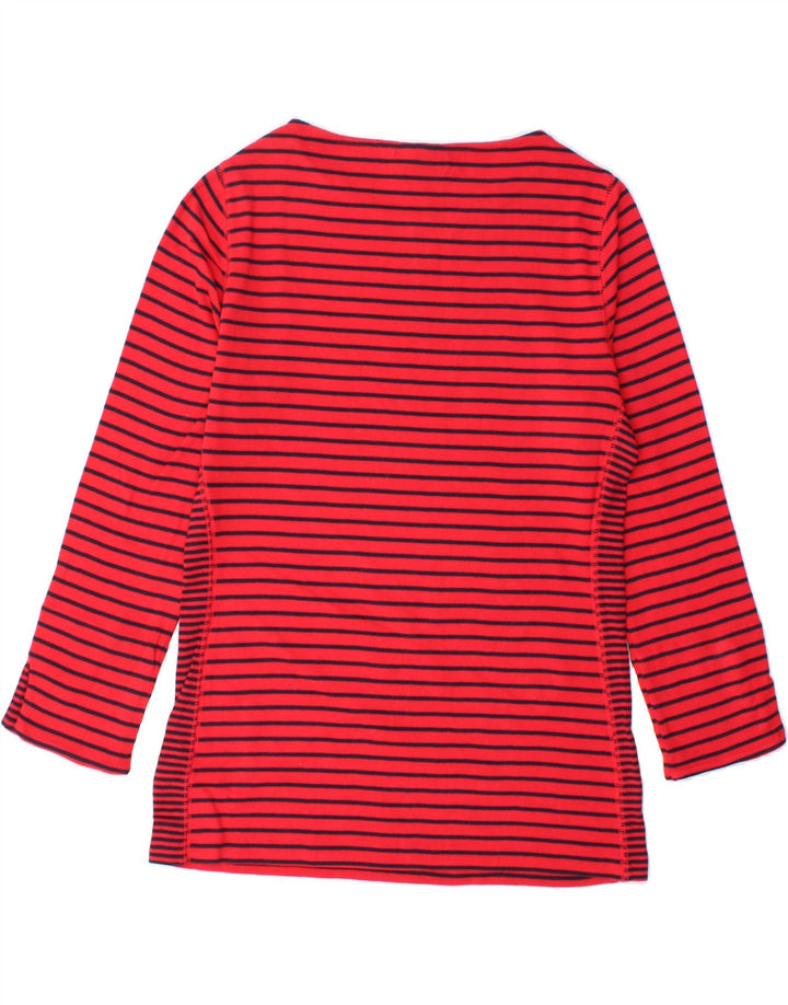 CHAPS Womens Top Long Sleeve UK 12 Medium Red Striped Cotton Vintage Chaps and Second-Hand Chaps from Messina Hembry 