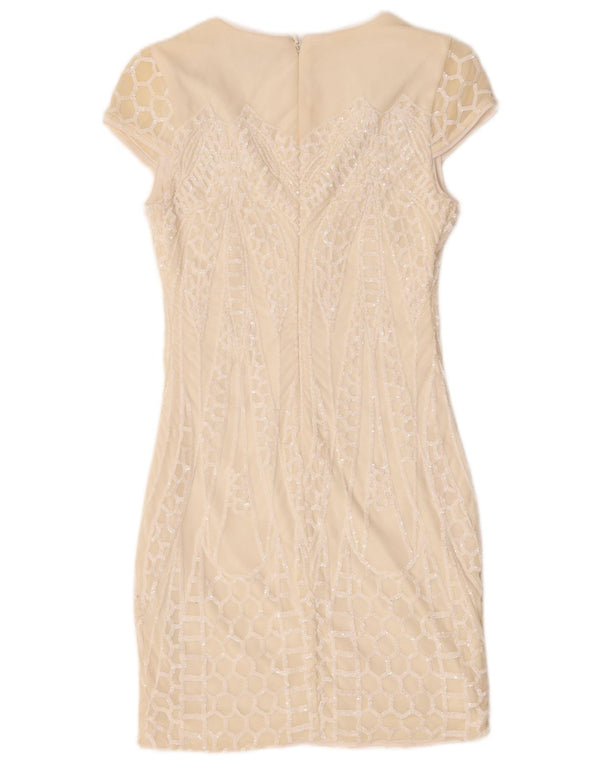 Guess Γυναικείο φόρεμα με παγιέτες UK 6 XS Off White Nylon