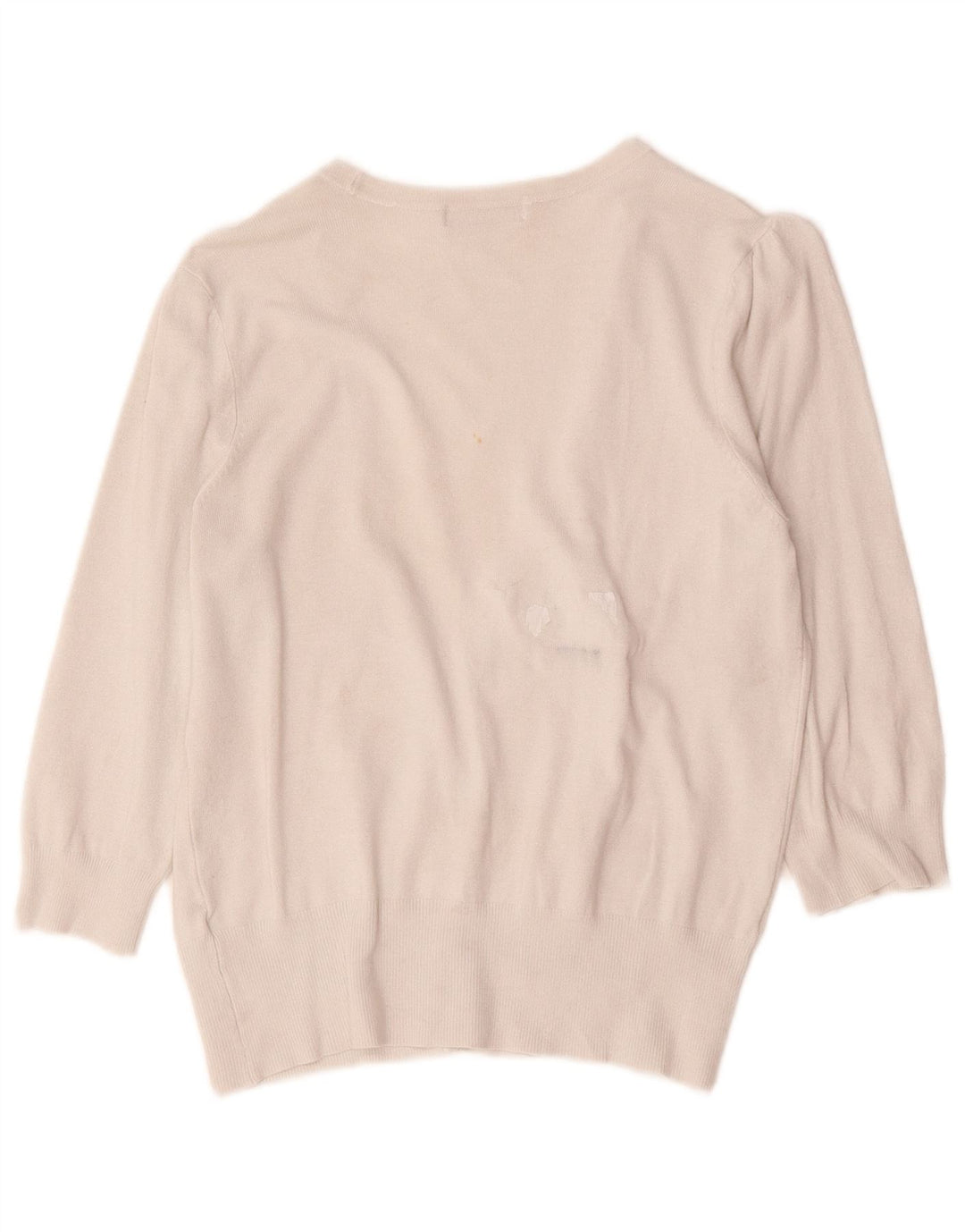 Marks & Spencer Γυναικείο πουλόβερ ζακέτα με 3/4 μανίκια UK 14 Medium Off White