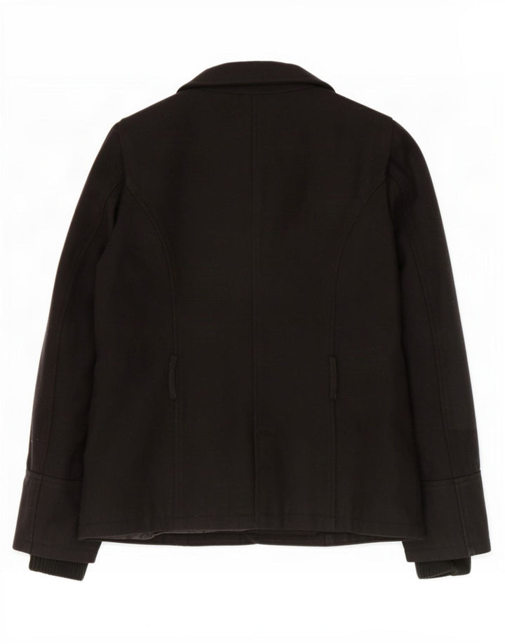 Zara Γυναικείο Αντιανεμικό Μπουφάν UK 16 Large Black Wool