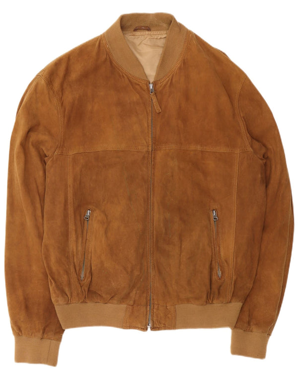 Vintage Ανδρικό Suede Bomber Jacket UK 42 XL Καφέ Δερμάτινο