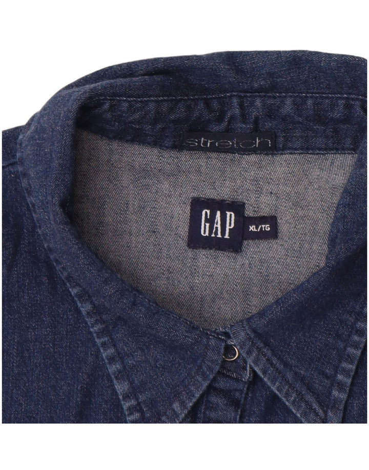 GAP Γυναικείο Stretch 3/4 μανίκι τζιν πουκάμισο UK 18 XL Navy Blue βαμβακερό