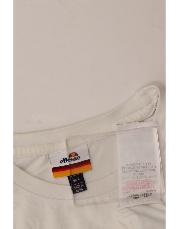 ELLESSE Womens T-Shirt Top UK 16 Large White Cotton