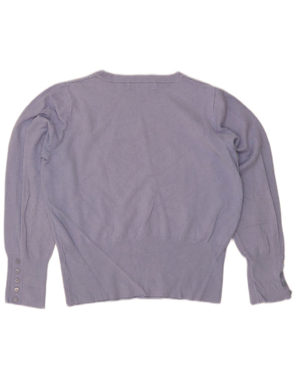 Marks & Spencer Γυναικείο Crop Boat Neck Jumper πουλόβερ UK 10 Small Blue