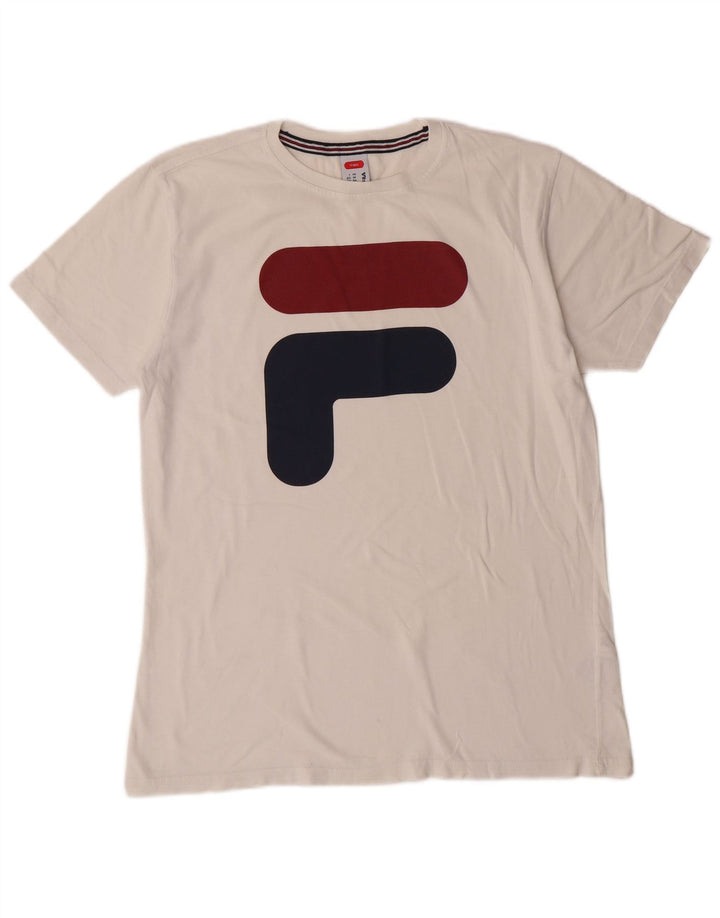 Ανδρικό γραφικό μπλουζάκι τένις FILA Top IT 46 Small White Cotton Sports