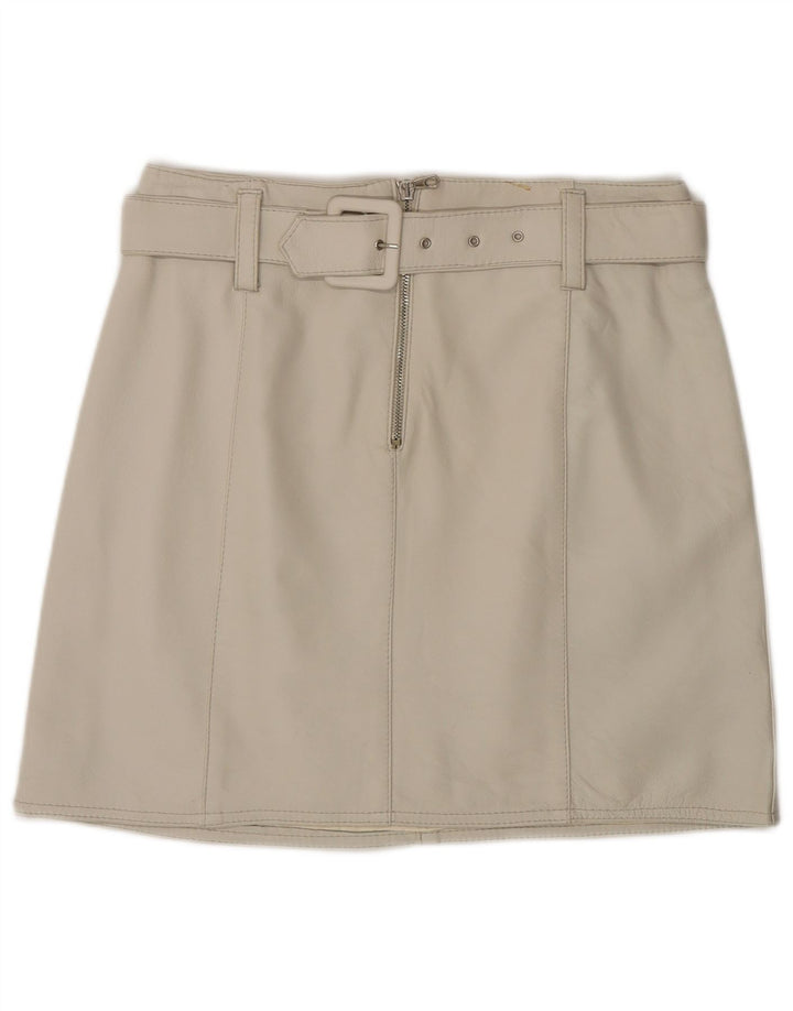 Γυναικεία Δερμάτινη Φούστα VINTAGE IT 44 Medium W28 Γκρι Δερμάτινη