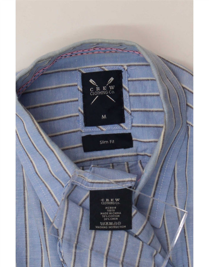 Ανδρικό πουκάμισο Crew Clothing Slim Fit Βαμβακερό μεσαίο μπλε ριγέ