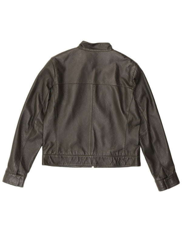 HELLINE Γυναικείο Δερμάτινο Μπουφάν UK 14 Medium Green Leather