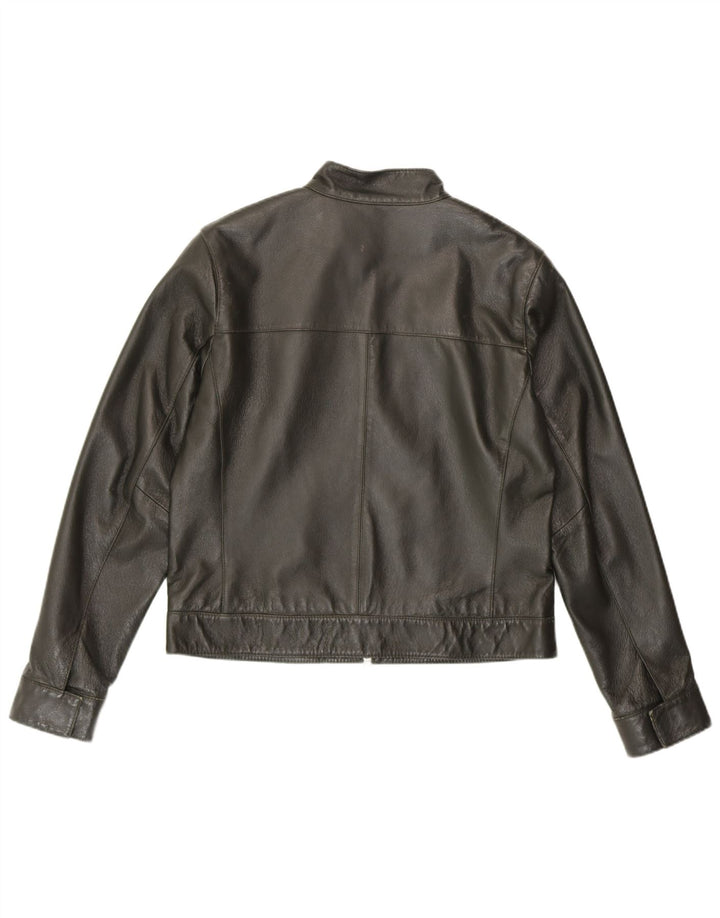 HELLINE Γυναικείο Δερμάτινο Μπουφάν UK 14 Medium Green Leather