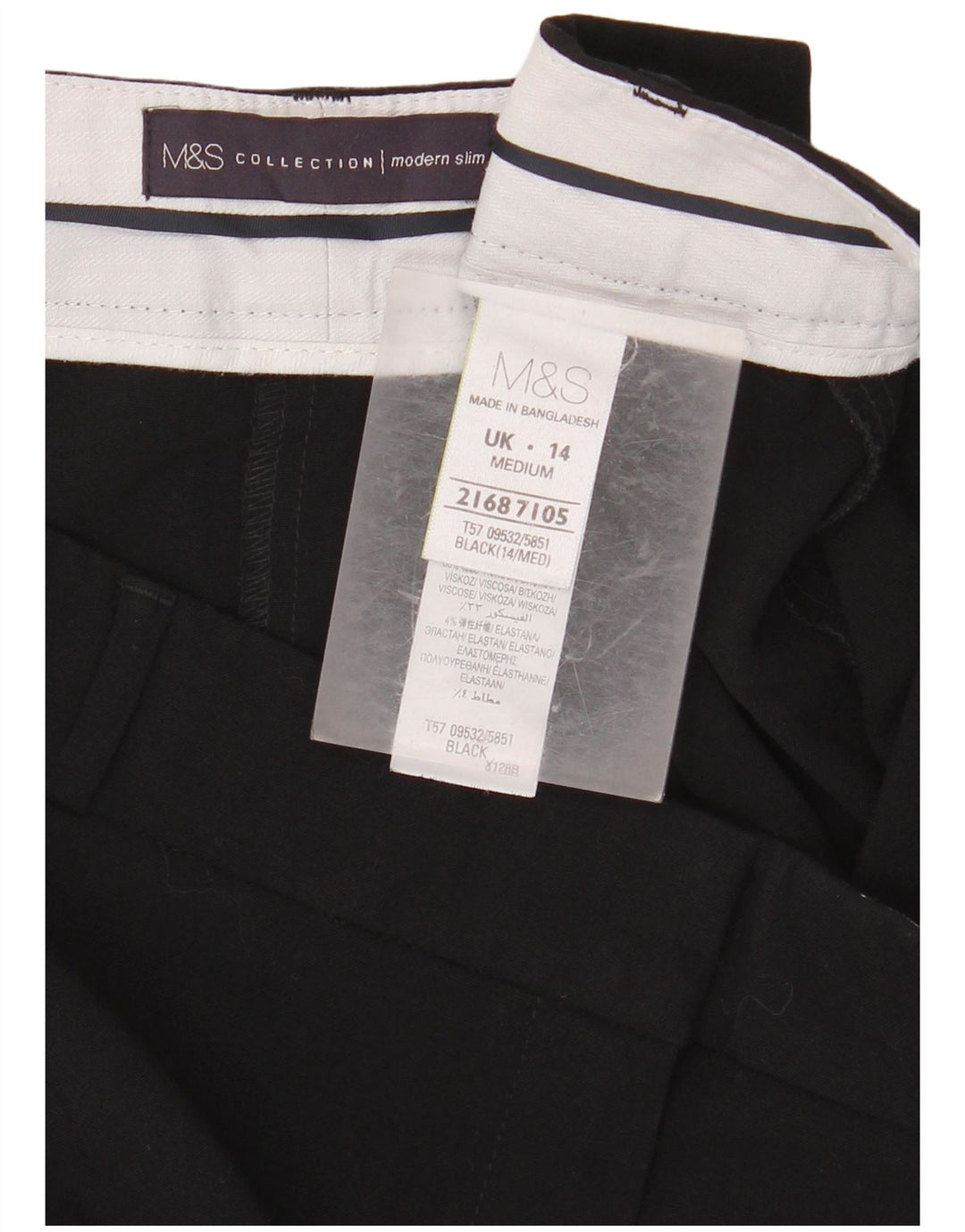 MARKS & SPENCER Γυναικείο κοστούμι Crop Παντελόνι UK 14 Medium W34 L26 Μαύρο