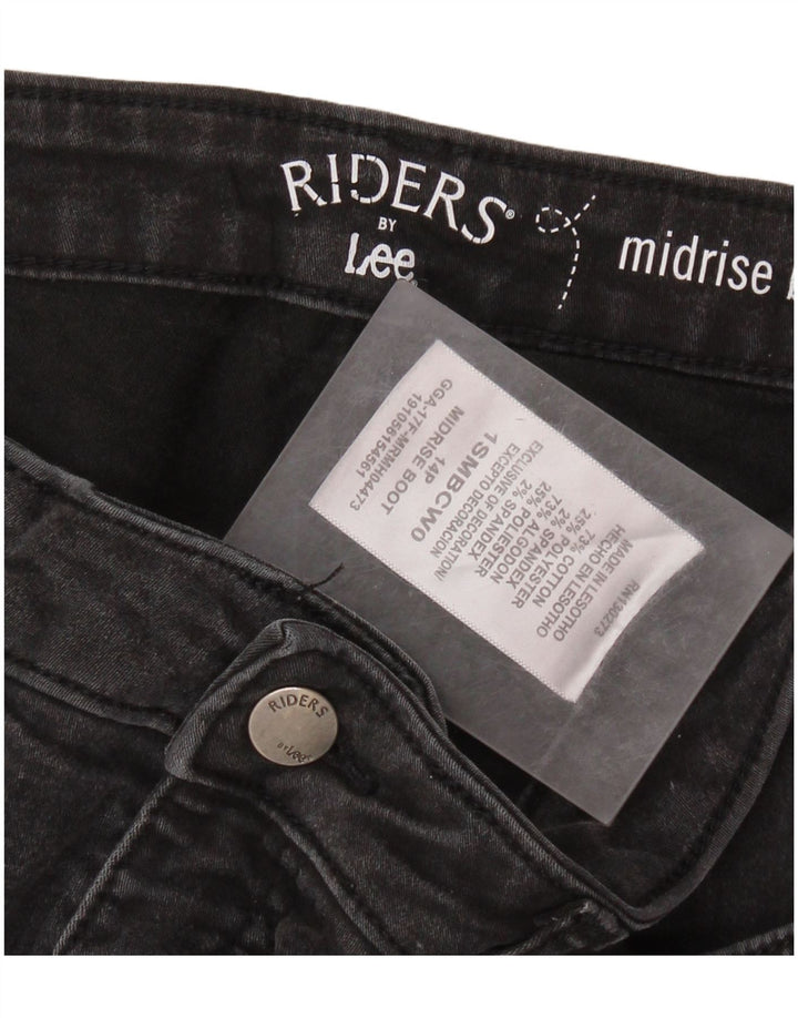 LEE Womens Riders Mid Ride Bootcut Cropped Jeans US 14 XL W32 L24 Black