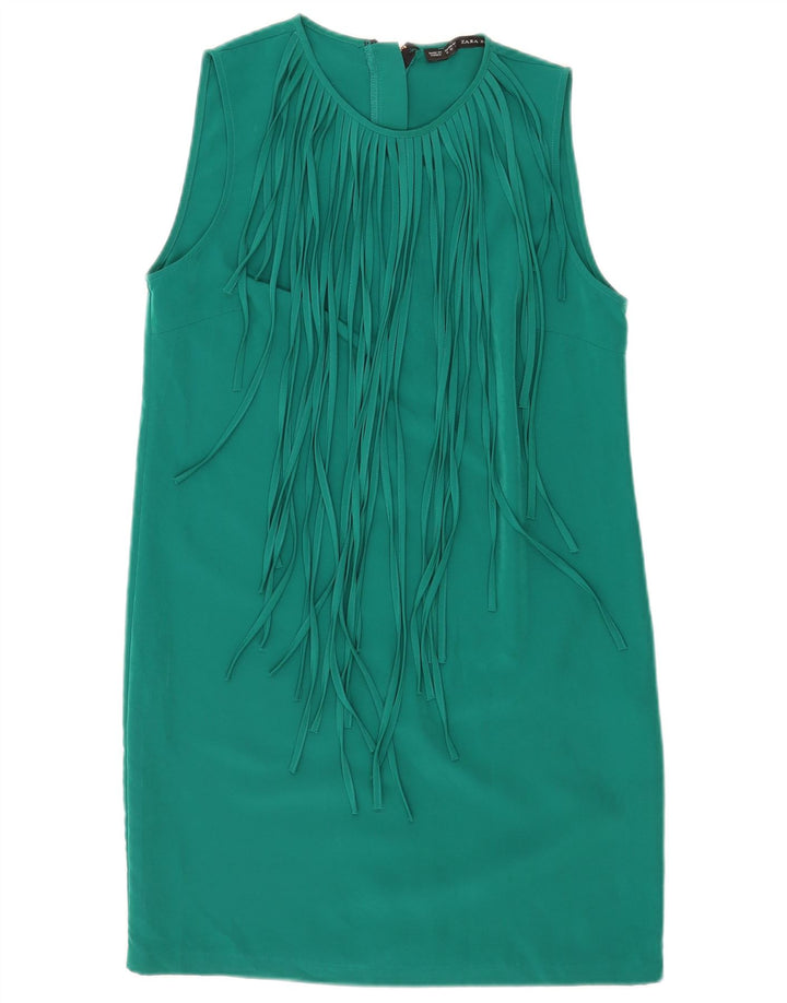 Zara Γυναικείο Αμάνικο Φόρεμα Shift UK 12 Medium Green