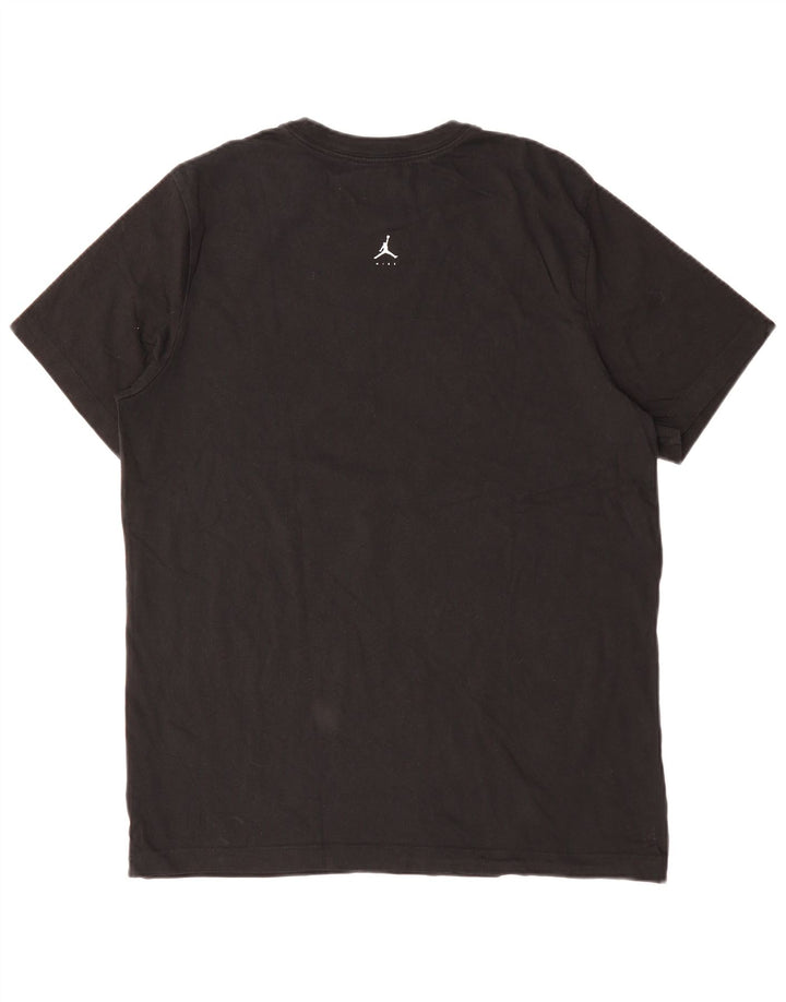 JORDAN Ανδρικό γραφικό T-Shirt Top μεγάλο μαύρο βαμβακερό