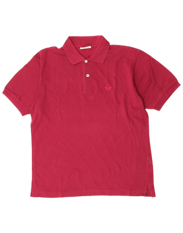 Sergio Tacchini Mens Polo Shirt IT 48 Medium Maroon Cotton