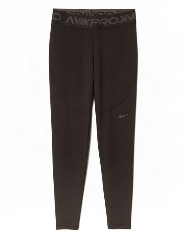 Nike Womens Therma-Fit Graphic Leggings UK 12 Medium Black Polyester