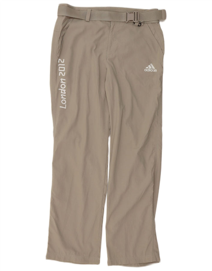 Ανδρικό ίσιο παντελόνι Chino γραφικό Adidas Medium W32 L32 Grey Polyester