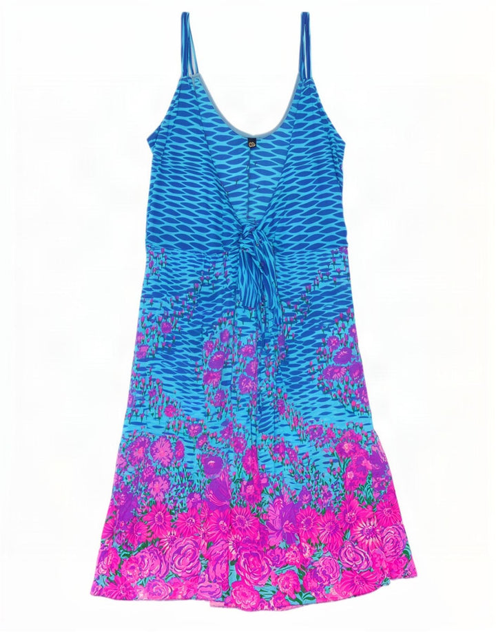 Vintage Γυναικείο Sundress IT 46 Large Blue Floral
