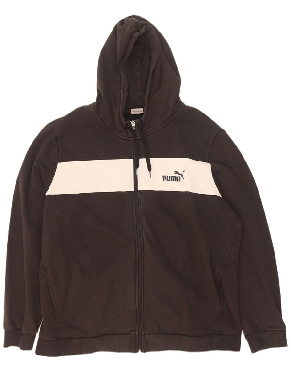 Ανδρικό πουλόβερ με κουκούλα με φερμουάρ Puma 2XL μαύρο βαμβακερό