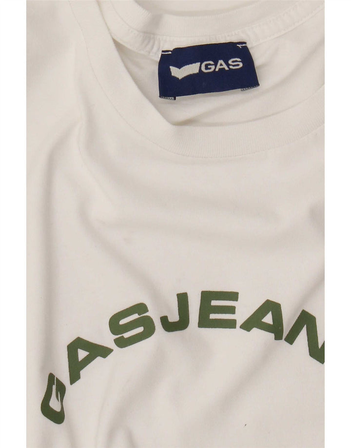 Ανδρικό γραφικό μπλουζάκι Gas Top Medium White