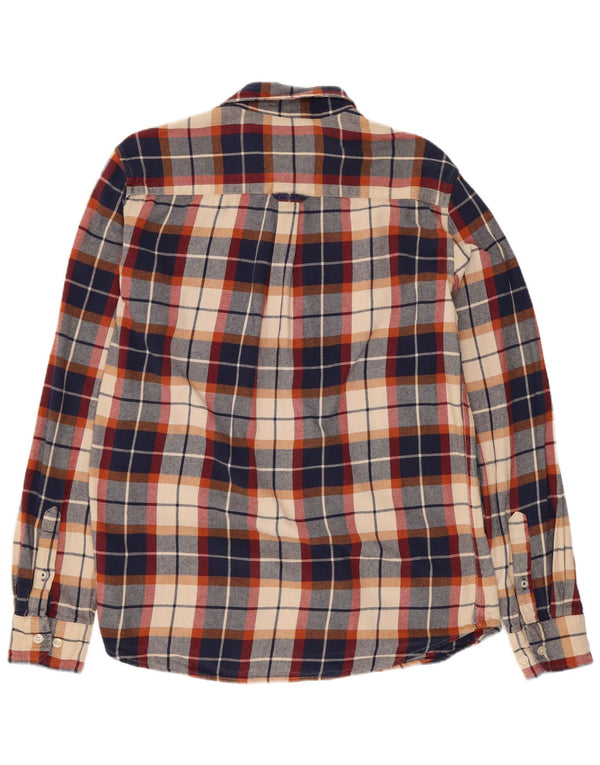 Ανδρικό φανελένιο πουκάμισο Crew Clothing, μεσαίο μπλε ναυτικό καρό βαμβακερό
