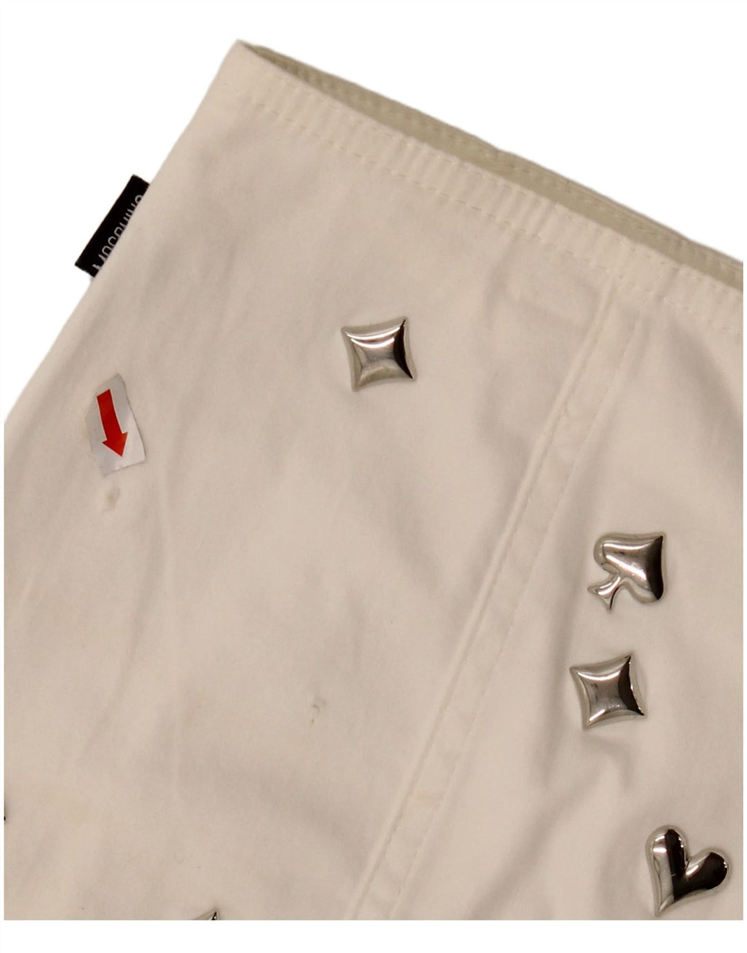 MOSCHINO Γυναικεία ψηλόμεση φούστα σε γραμμή Α UK 14 W30 L23 Λευκό βαμβακερό