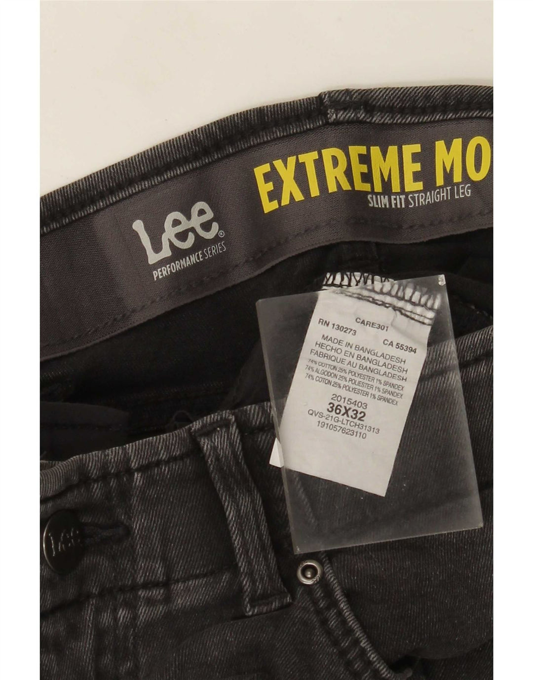 Lee Mens Slim Fit Straight Jeans W36 L32 Γκρι βαμβακερό