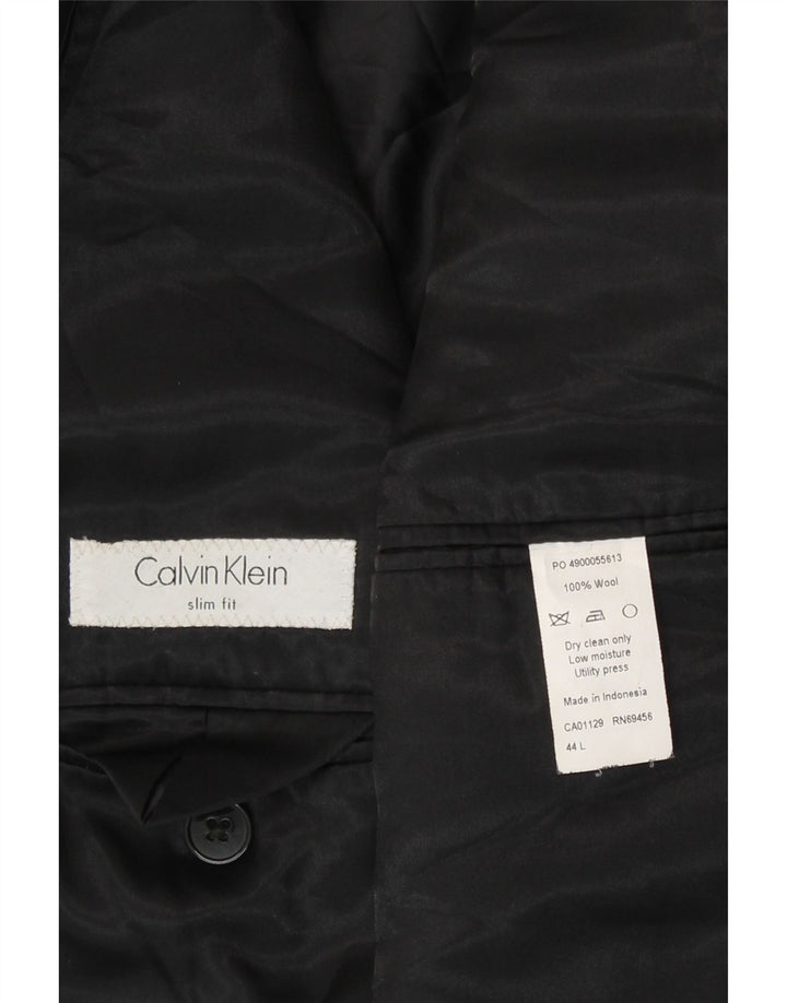Calvin Klein Ανδρικό σακάκι σακάκι με 2 κουμπιά UK 44 2XL μαύρο μαλλί