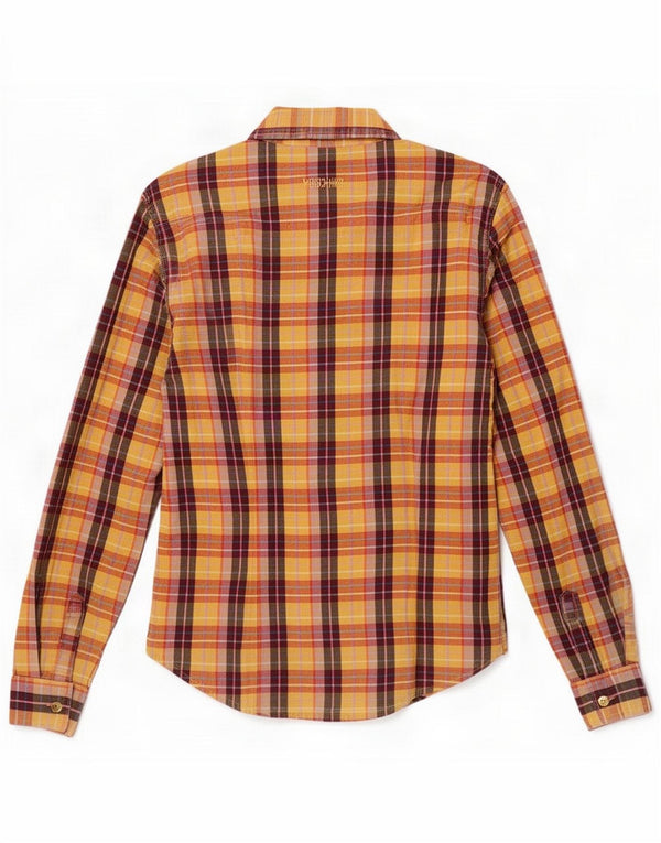 Moschino γυναικείο πουκάμισο UK 12 Medium Yellow καρό βαμβακερό