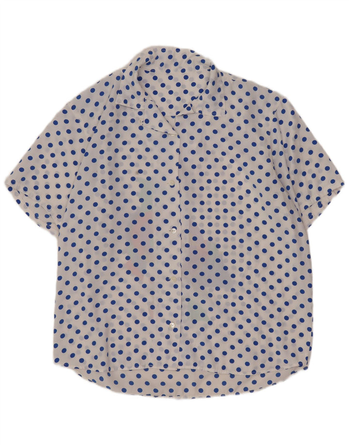 Vintage γυναικεία κοντομάνικη μπλούζα UK 16 Large White Spotted