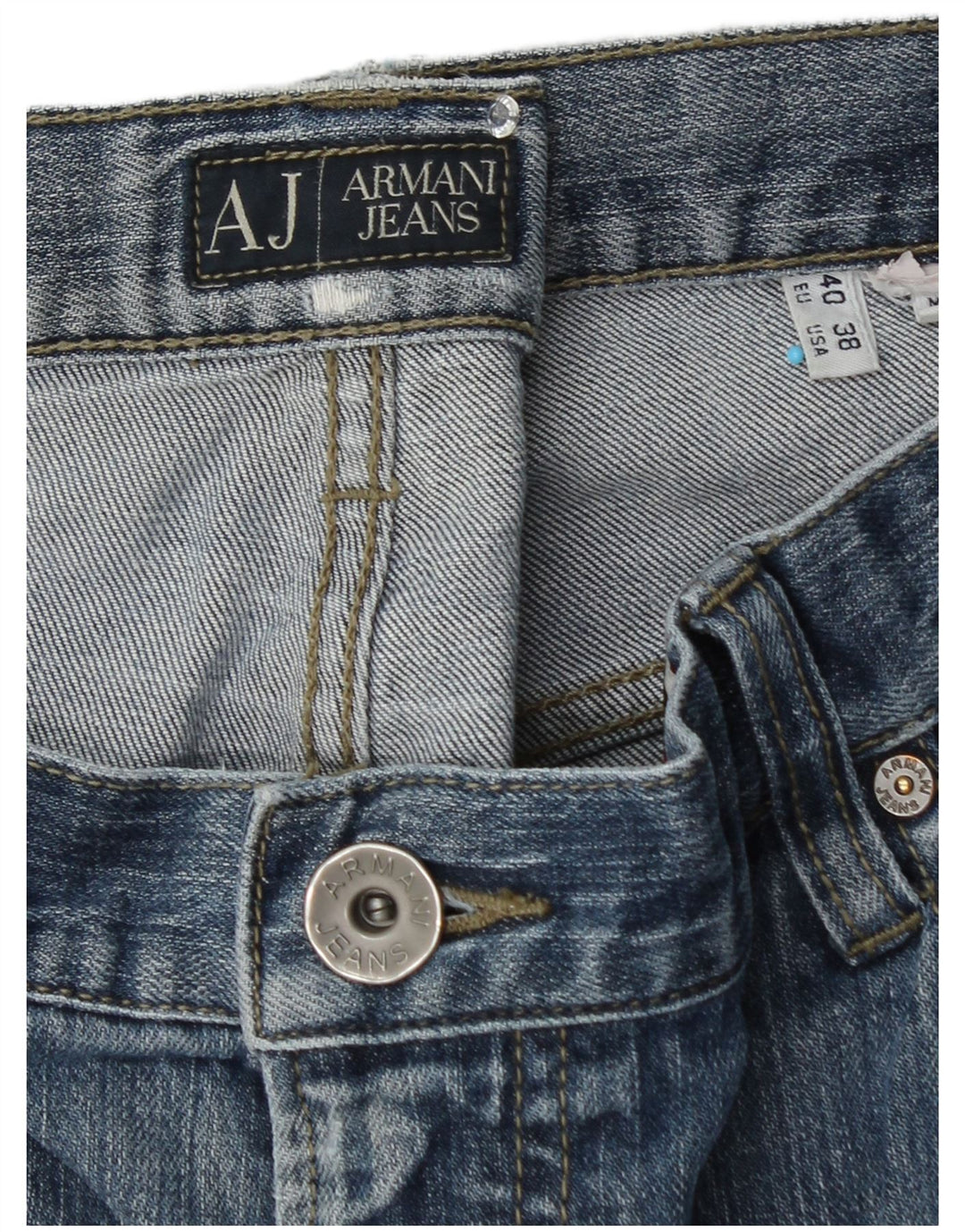 ARMANI Ανδρικό τζιν ίσιο W38 L34 Μπλε