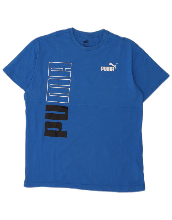 Puma Boys Graphic T-Shirt Top 15-16 ετών Μπλε βαμβακερό