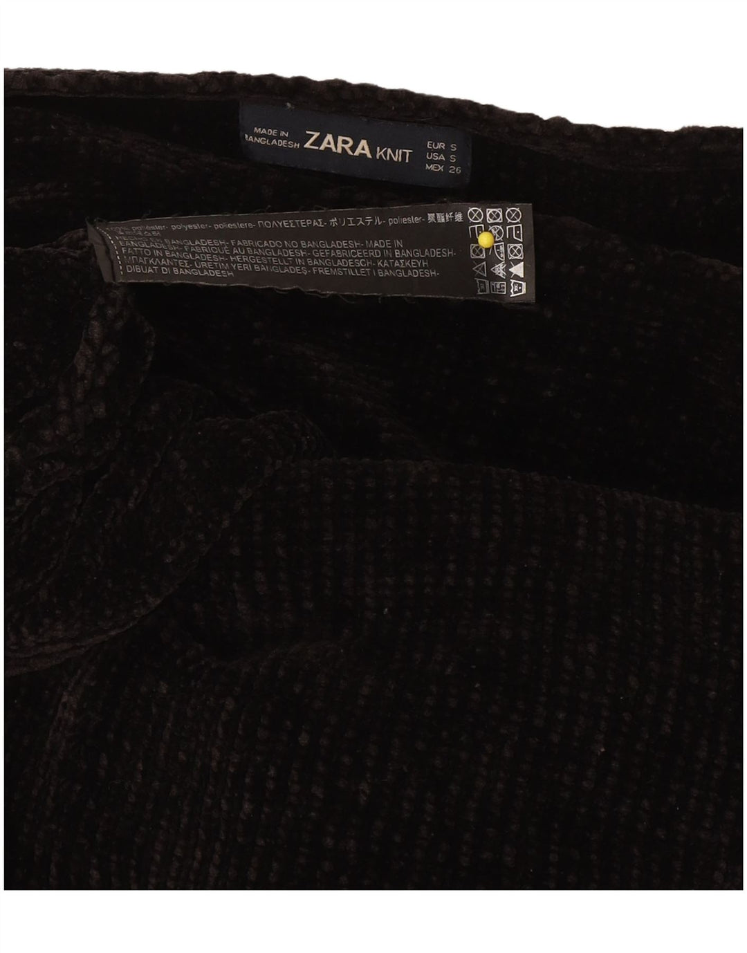 Zara Γυναικείο πουλόβερ με λαιμόκαυμα μεγάλου μεγέθους UK 10 Small Black Polyester