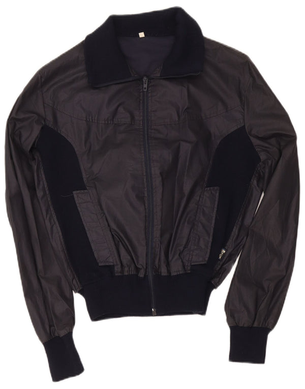 Vintage γυναικείο μπουφάν Bomber IT 48 XL Navy Blue Colorblock Polyester