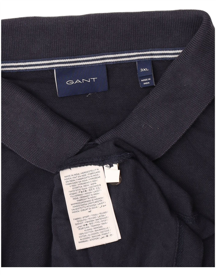Ανδρικό πουκάμισο πόλο Gant 3XL Navy Blue βαμβακερό
