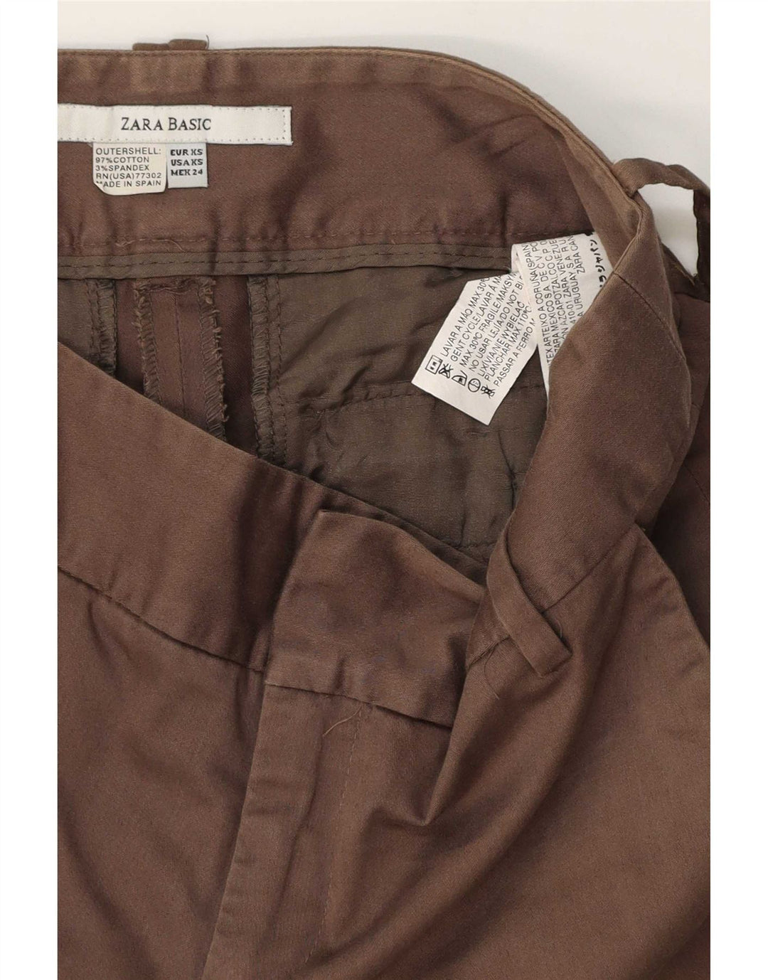 Zara Γυναικείο Hot Παντελόνι XS W24 Καφέ Βαμβακερό