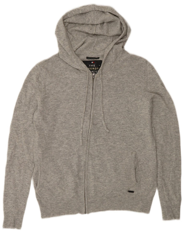 Superdry γυναικείο πουλόβερ ζακέτα με κουκούλα UK 14 μεσαίου γκρι