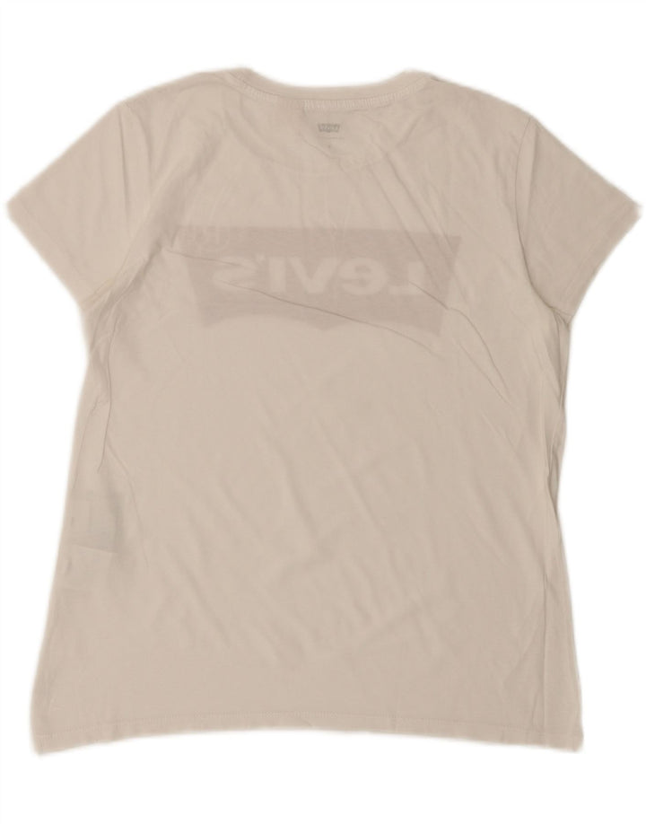 Γυναικείο γραφικό μπλουζάκι Levi's Top UK 10 Small λευκό βαμβακερό