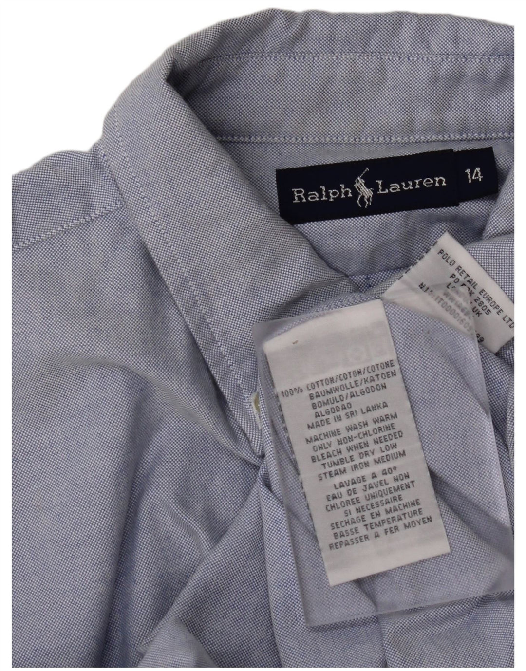 RALPH LAUREN Αγόρι πουκάμισο 13-14 ετών Μπλε βαμβακερό