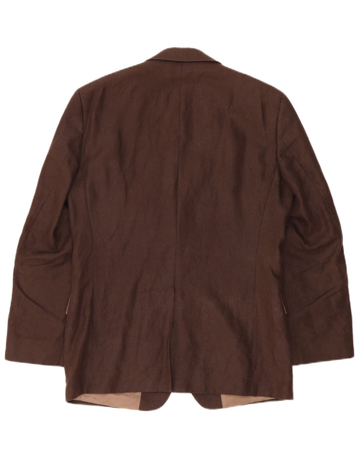 SOLBIATI Ανδρικό Μπουφάν Blazer 2 Κουμπιών IT 48 Μεσαίο Καφέ Λινό